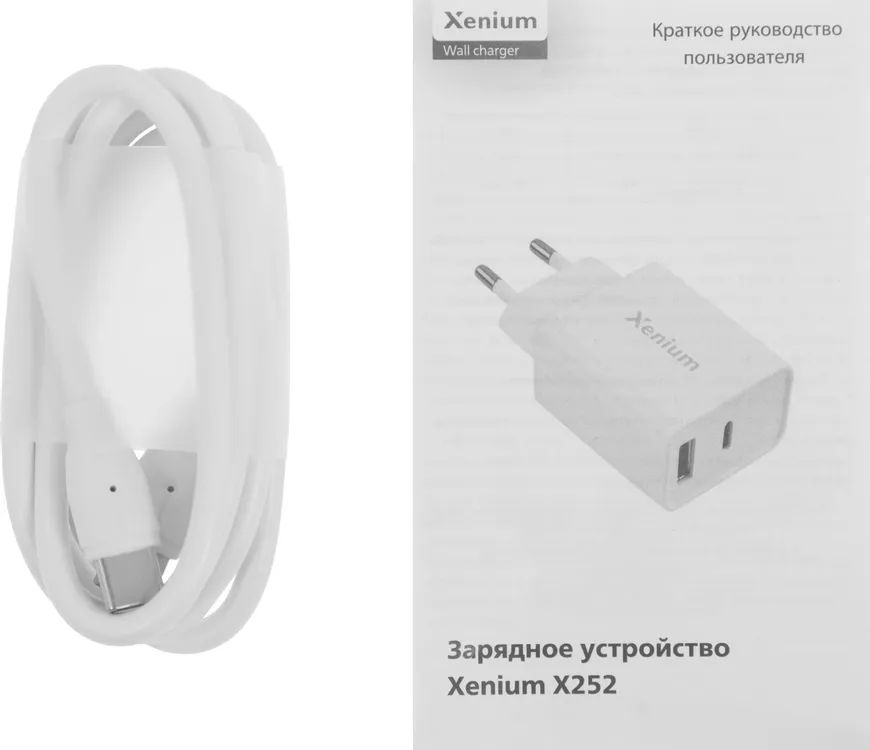 картинка Сетевое зарядное устройство Xenium X252 25W 3A+2A USB/ USB Type-C универсальное белый (CCX252CW/ 00) от магазина КомпьютерЦентр