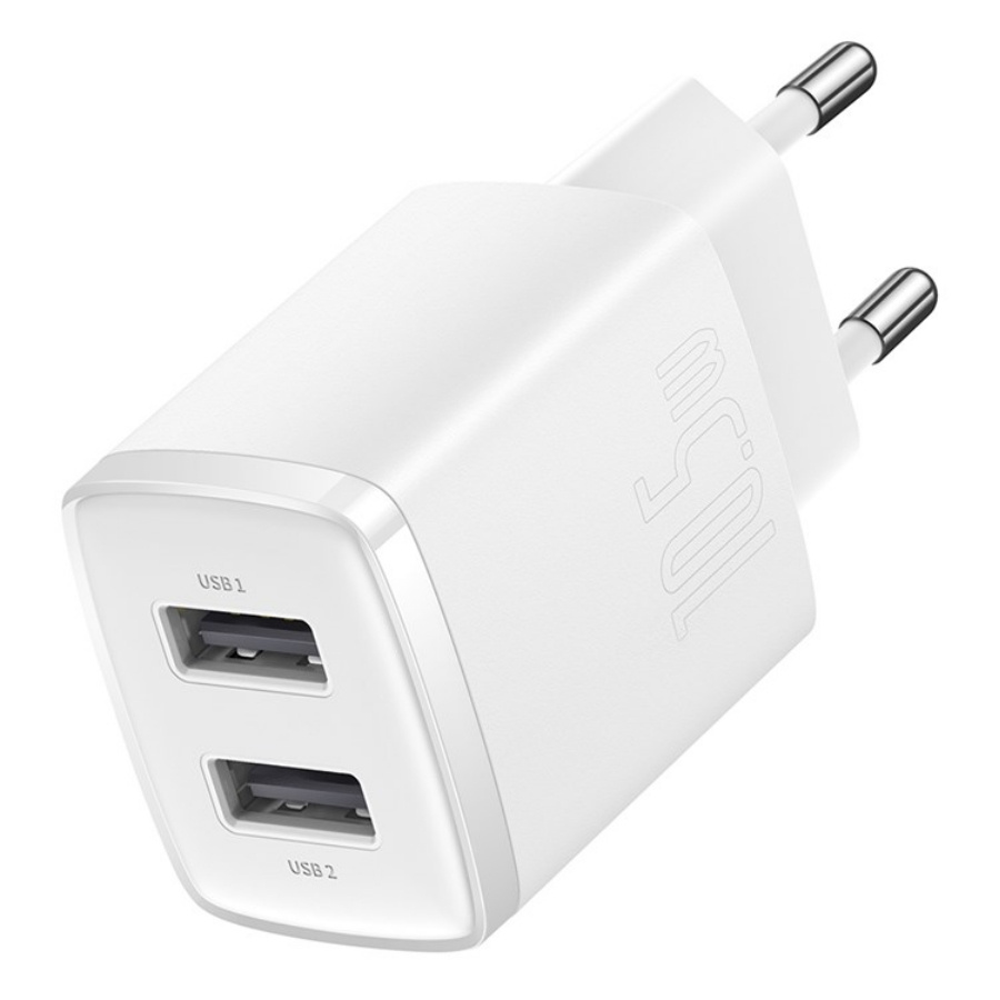 картинка СЗУ Baseus Compact Charger 2U 10.5W EU White от магазина КомпьютерЦентр