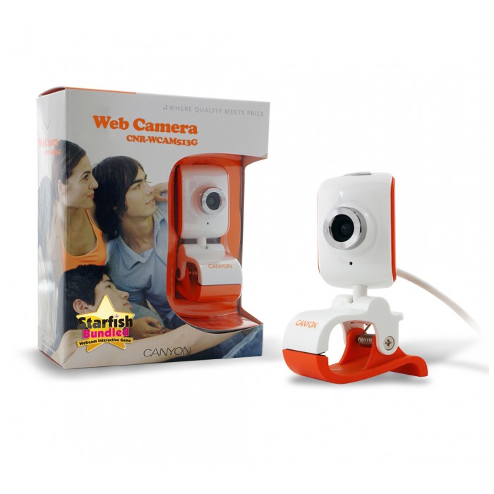 картинка Web-камера Canyon CNR-WCAM513G White/Orang от магазина КомпьютерЦентр
