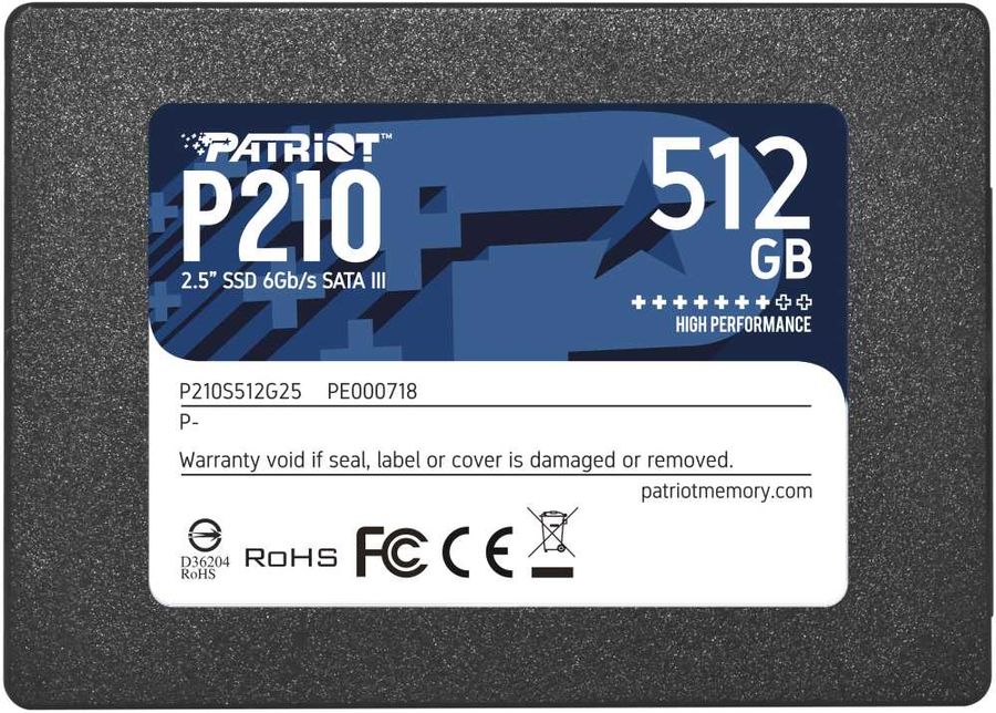 картинка SSD накопитель 512 Гб 2.5'' Patriot P210 SATAIII (P210S512G25) от магазина КомпьютерЦентр