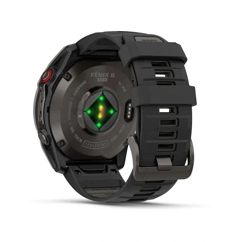 картинка Смарт-часы Garmin Fenix 8 PRO Amоled Sаpphire 51 mm Саrbon Gray DLC with Вlaсk/ Pеbblе Grаy Silicone Bаnd Amoled от магазина КомпьютерЦентр