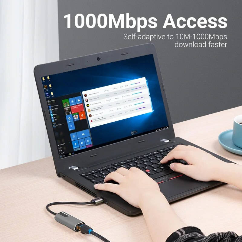 картинка Сетевая карта Vention (CEWHB) USB 3.0-A to Gigabit Ethernet Adapter Gray 0.15M Aluminum Alloy Type от магазина КомпьютерЦентр
