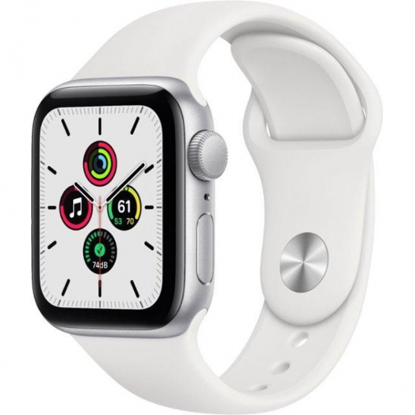 картинка Apple Watch SE, 40mm Silver Aluminum Case with White Sport Band MYDM2 (Комиссия 10 из 10!) от магазина КомпьютерЦентр