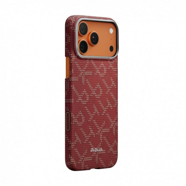 картинка Чехол Pitaka Ultra-Slim Case для iPhone 17 Pro Max 6.9'', Monogram-Gold/ Red от магазина КомпьютерЦентр