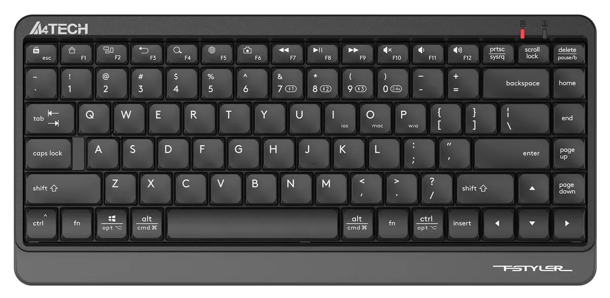 картинка Клавиатура A4Tech Fstyler FBK11 черный/ серый, slim (FBK11 GREY) от магазина КомпьютерЦентр