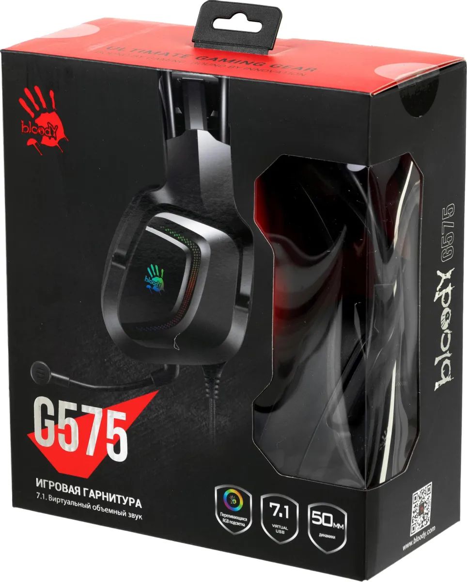 картинка Гарнитура A4-Tech Bloody G575, черный (G575 USB/  BLACK) от магазина КомпьютерЦентр