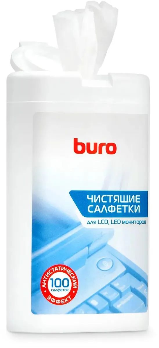 картинка Салфетки Buro BU-tft для экранов ЖК мониторов туба 100шт влажных BU-TFT от магазина КомпьютерЦентр