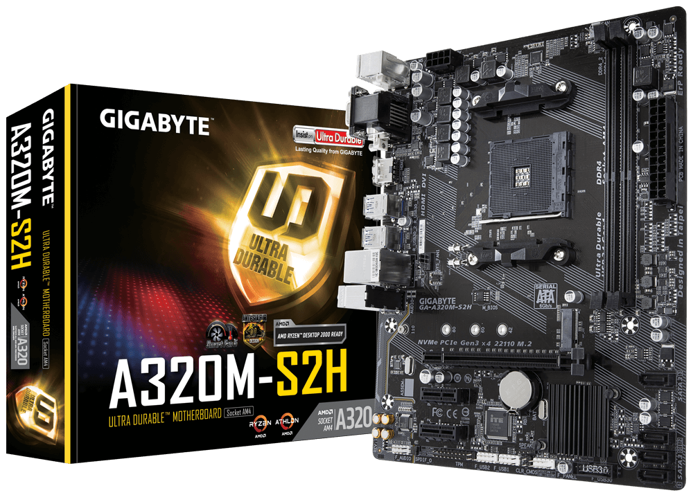картинка М/ п Gigabyte GA-A320M-S2H Soc-AM4 AMD A320 от магазина КомпьютерЦентр