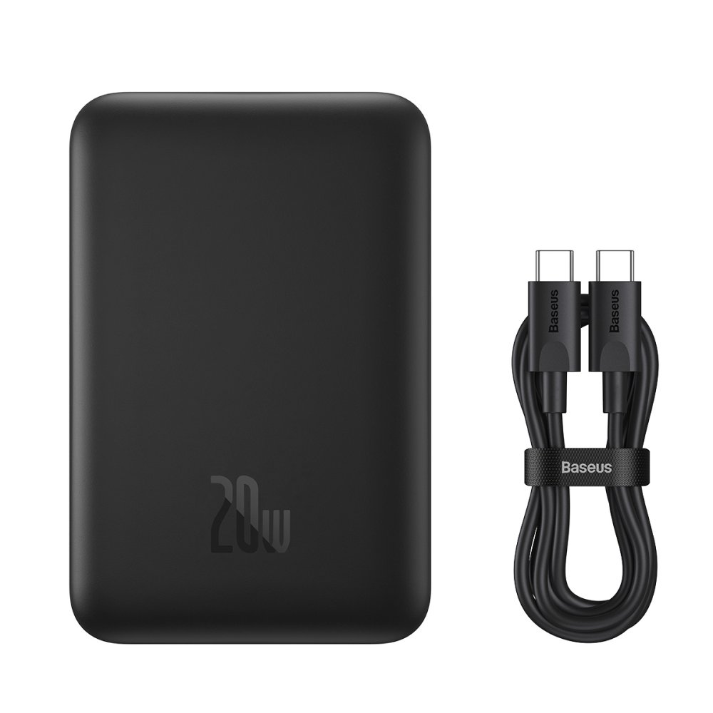 картинка Внешний аккумулятор Power bank Baseus 10000 mAh Magnetic Mini Wireless 20W (PPCX030001) Black от магазина КомпьютерЦентр