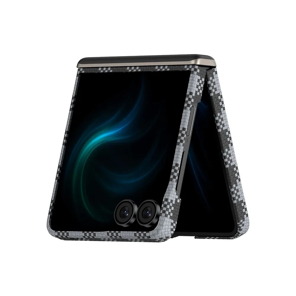 картинка Чехол Benks ArmorVichy Spin Case built with Kevlar для Samsung Z Flip 7, черная клетка (Black) от магазина КомпьютерЦентр