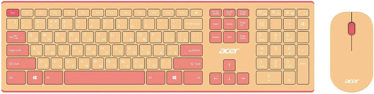 картинка Комплект Acer OCC205 клав:розовый/ бежевый мышь:розовый/ бежевый USB беспроводная slim Multim (ZL.ACCEE.00F) от магазина КомпьютерЦентр