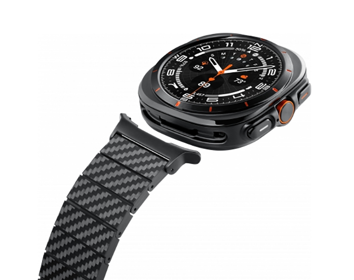 картинка Браслет PITAKA Carbon Fiber Modern для Samsung Galaxy Watch Ultra, чёрно/ серый (полоска) от магазина КомпьютерЦентр