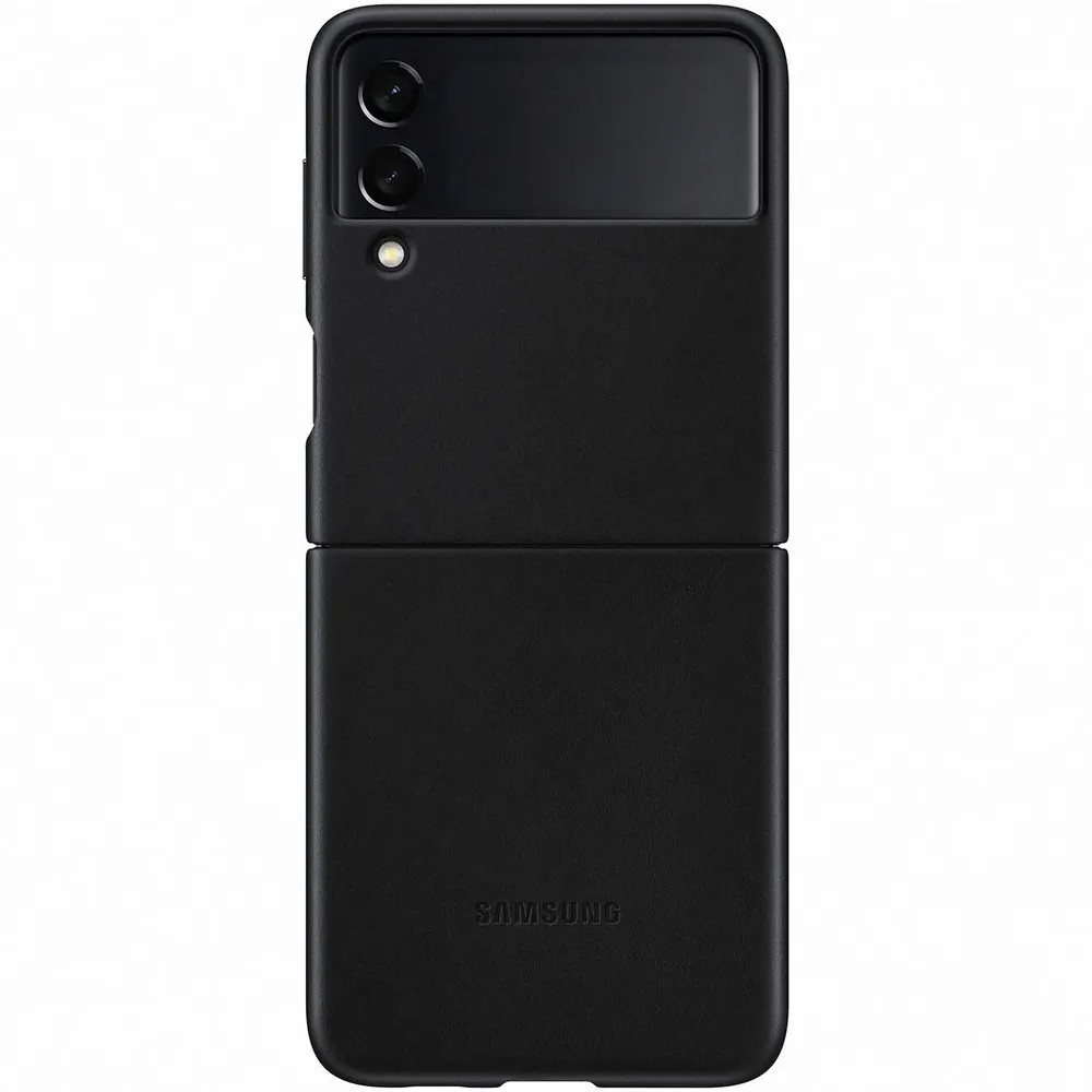 картинка Чехол Samsung Galaxy Z Flip3 Leather Cover Black (EF-VF711) от магазина КомпьютерЦентр