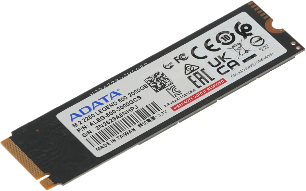 картинка SSD накопитель 2Tb ADATA LEGEND 800 M.2 PCI-E 4.0 x4 (ALEG-800-2000GCS) от магазина КомпьютерЦентр