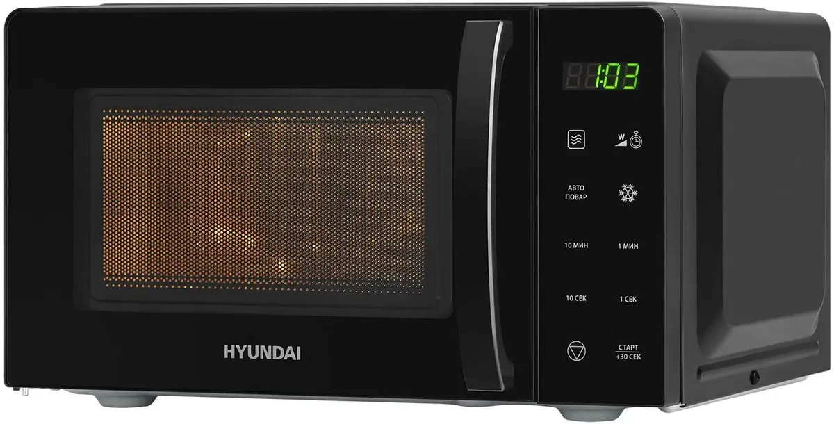 картинка Микроволновая печь Hyundai HYM-D3030 20 л, 700 Вт, переключатели - кнопки, дисплей, черный от магазина КомпьютерЦентр