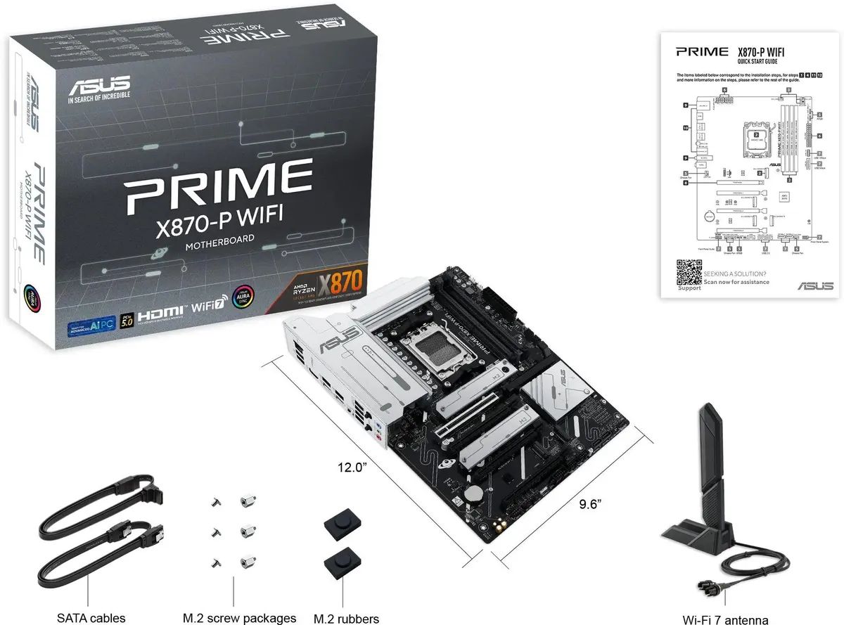 картинка Материнская плата ASUS Prime X870-P WIFI AM5, ATX от магазина КомпьютерЦентр
