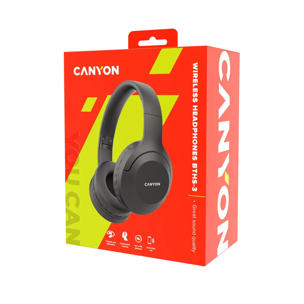 картинка Bluetooth гарнитура CANYON BTHS-3, Dark Gray (CNS-CBTHS3DG) от магазина КомпьютерЦентр