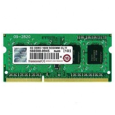 картинка Оперативная память Transcend SO-DIMM DDR3 4Gb 1600MHz PC3-12800 JetRam CL-11 (JM1600KSN-4G) от магазина КомпьютерЦентр