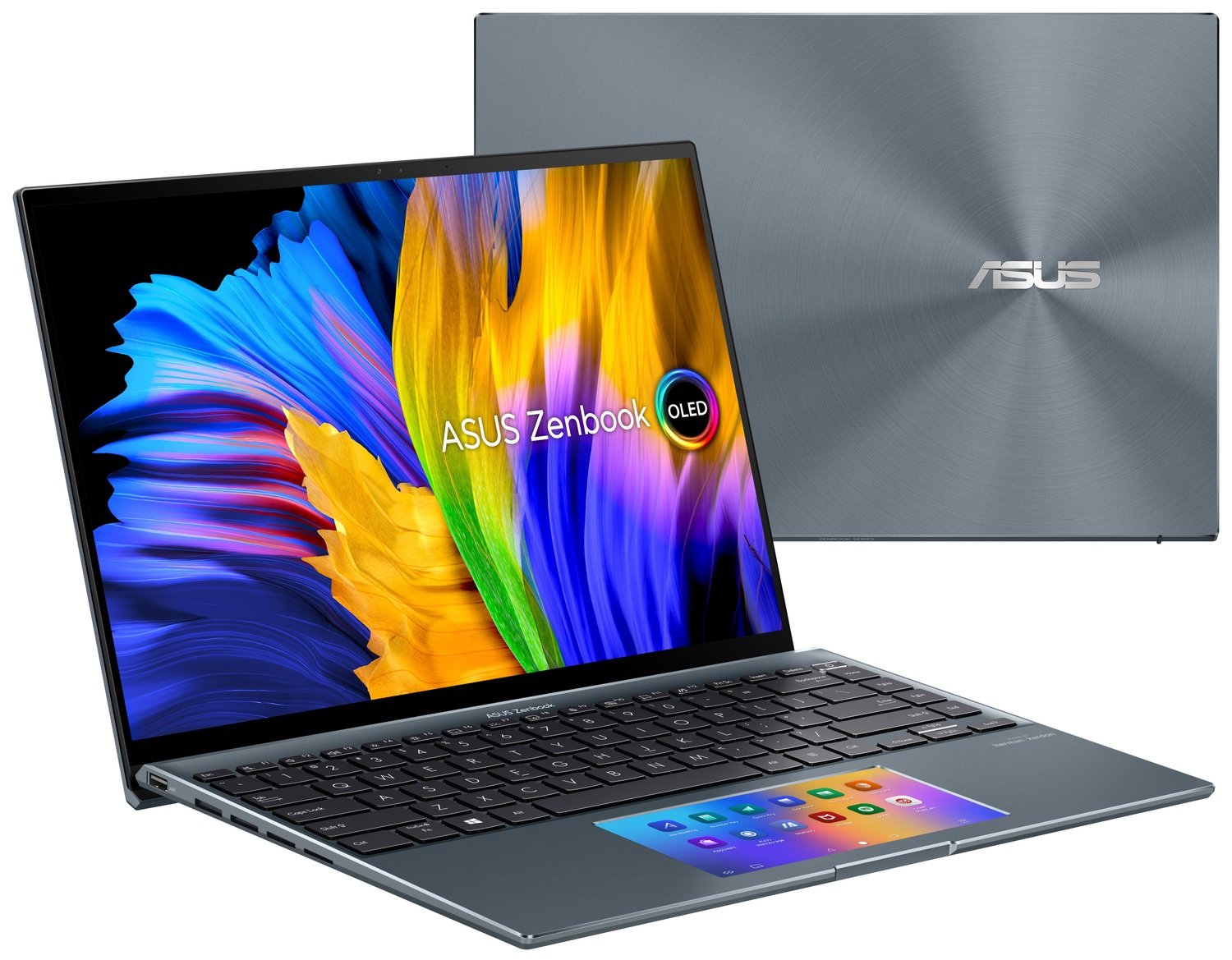 картинка Ноутбук ASUS ZenBook 14X OLED UX5400EG-KN173 (90NB0T83-M03900) Pine Grey + фирменный чехол от магазина КомпьютерЦентр