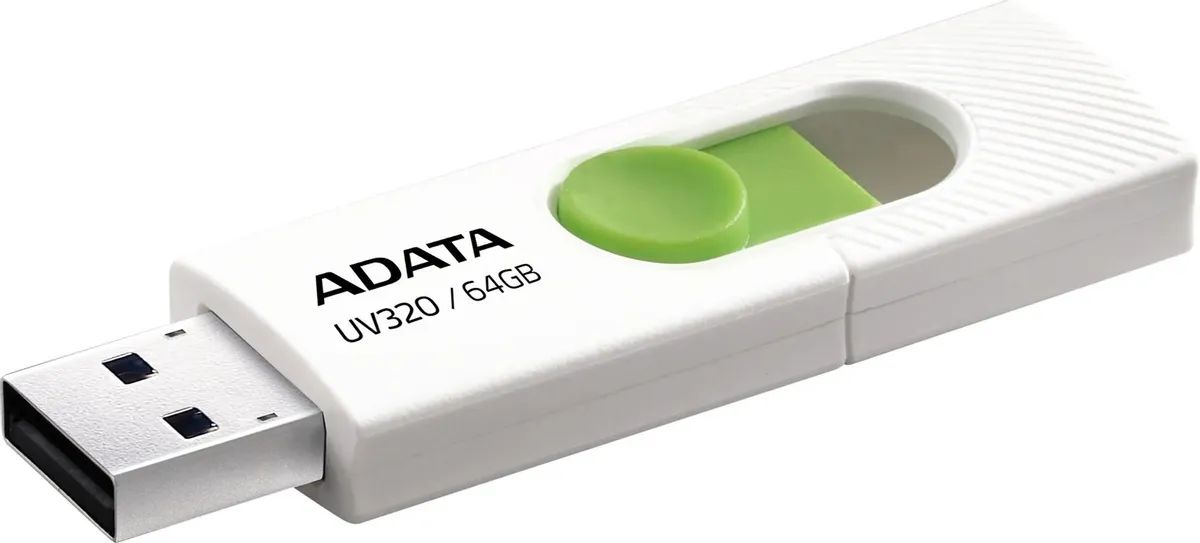 картинка USB3.1 накопитель 64Gb A-Data UV320 White/ Green (AUV320-64G-RWHGN) от магазина КомпьютерЦентр