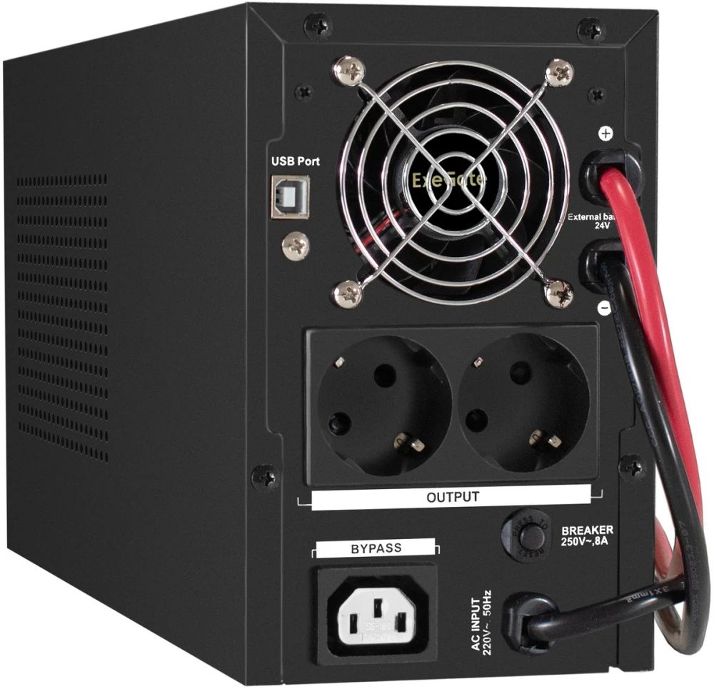 картинка Комплект (EX296795RUS) ИБП EX295987RUS + батарея 45Aч EX285666RUS 2шт (инвертор, синус, для котла) ExeGate SineTower SZ-1000.LCD.AVR.2SH.1C13.USB 1000VA/ 800W, LCD дисплей, AVR, 2*Schuko+1*C13, USB, лин-интер, черный> + батарея Ex от магазина КомпьютерЦентр