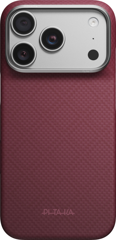картинка Чехол PITAKA Edge (Argyle) Case для iPhone 18 Pro 6.3'', винный (Burgundy) от магазина КомпьютерЦентр