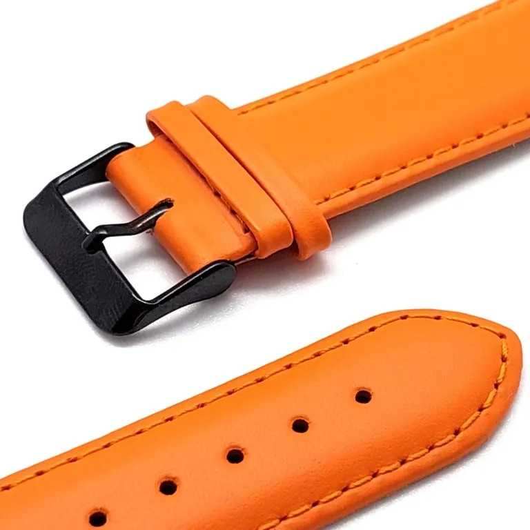 картинка Кожаный ремешок для Apple Watch 42/ 44/ 45 mm Series 1-7, SE /  Ardi 22 мм /  оранжевый от магазина КомпьютерЦентр