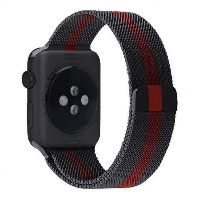 картинка Ремешок Apple Watch Milanese Loop 42mm Metal Black-Red от магазина КомпьютерЦентр
