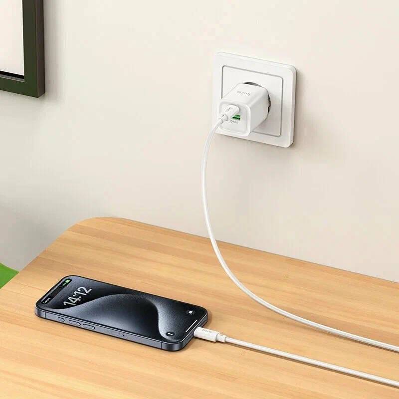 картинка СЗУ HOCO C149A Charm PD30W+QC3.0 charger set (C to C) white от магазина КомпьютерЦентр