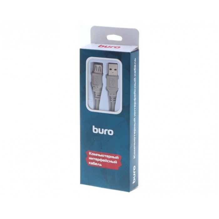 картинка Кабель Buro USB 2.0 A->F 3 м USB_AF30 Gray Blister (485540) от магазина КомпьютерЦентр