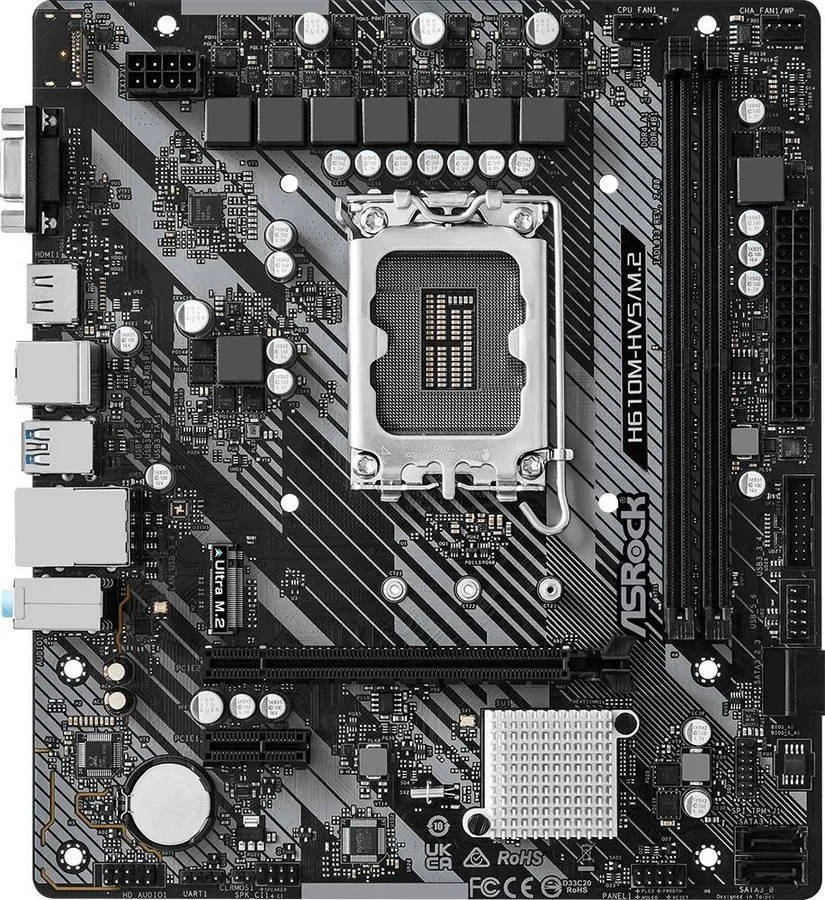 картинка Материнская плата ASRock H610M-HVS/ M.2 R2.0 LGA1700 H610 2xDDR4 mATX от магазина КомпьютерЦентр