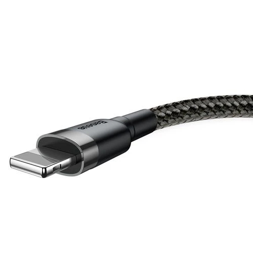картинка Baseus Data Cable Lightining 300cm Cafule 2A CALKLF-RG1-2A Black/ Gray от магазина КомпьютерЦентр