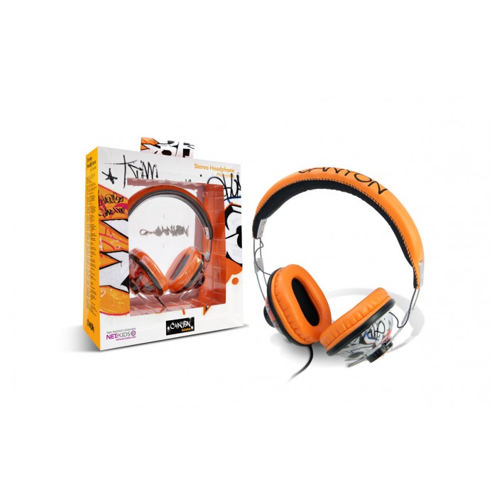 картинка Наушники Canyon Graffiti CNL-HP02B Black/Orang (CNL-HP02B) от магазина КомпьютерЦентр