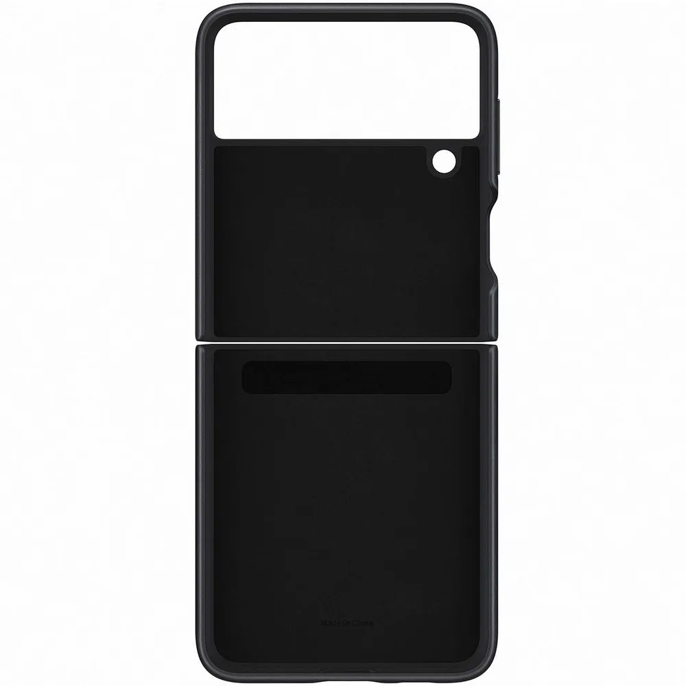 картинка Чехол Samsung Galaxy Z Flip3 Leather Cover Black (EF-VF711) от магазина КомпьютерЦентр