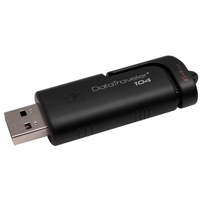 картинка Флешка USB Kingston 64Gb DataTraveler 104 Black (DT104/64GB) от магазина КомпьютерЦентр