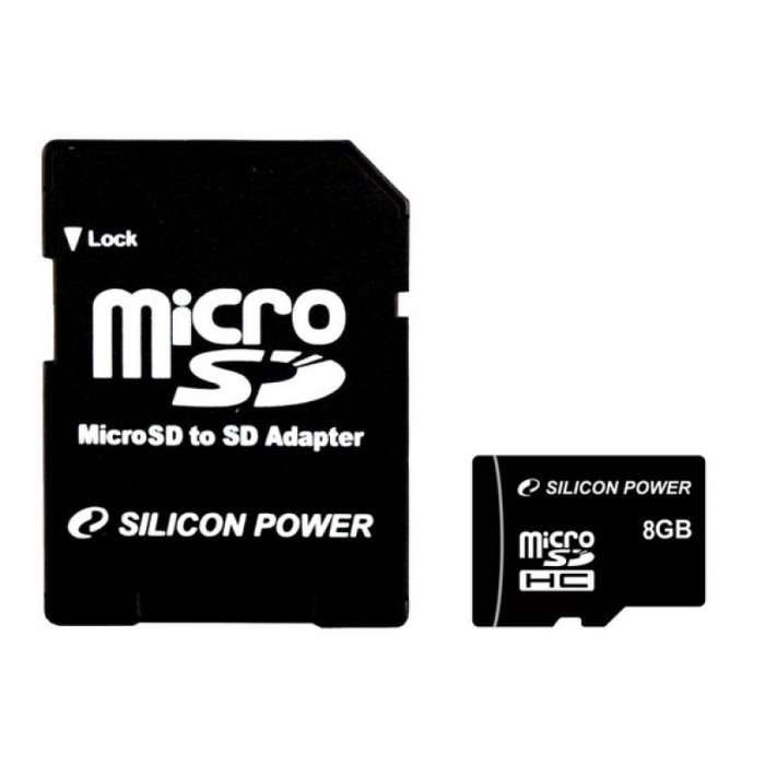 картинка Карта памяти SiliconPower microSDHC 4Gb SD Adapter class 2 (SP0074GBSTH002V10-SD) от магазина КомпьютерЦентр