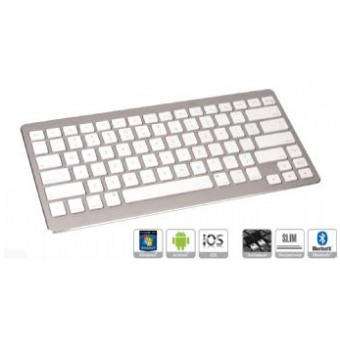 картинка Клавиатура Gembird KB-6411BT Aluminium UltraSlim Bluetooth White (KB-6411BT-UA) от магазина КомпьютерЦентр