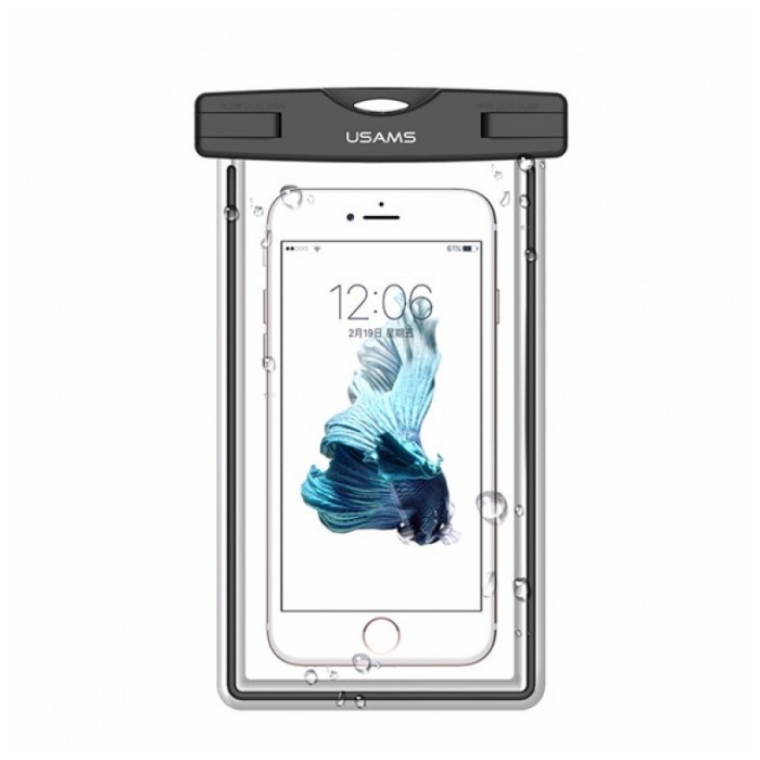 картинка Чехол Usams водонепроницаемый для телефонов до 6'' IPX8 US-YD002 60FSD01 Black от магазина КомпьютерЦентр