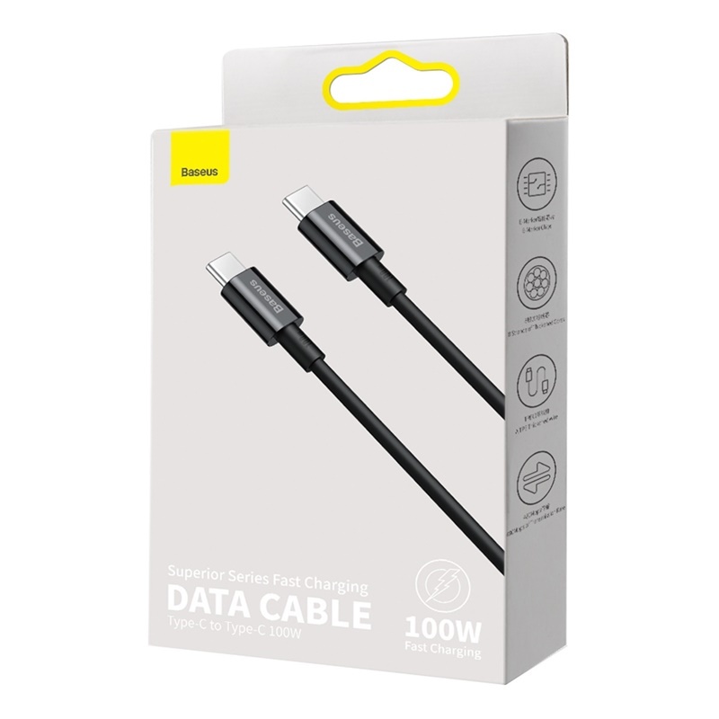 картинка Кабель Baseus Superior Series Fast Charging Data Cable Type-C to Type-C 100W 2m Black от магазина КомпьютерЦентр