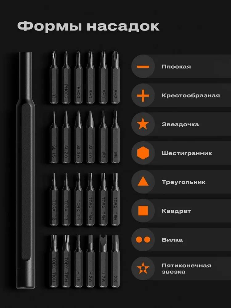 картинка Отвертка с битами Xiaomi Wiha 24 in 1 Precision Screwdriver Kit (MJJXLSD002QW) DZN4020CN от магазина КомпьютерЦентр