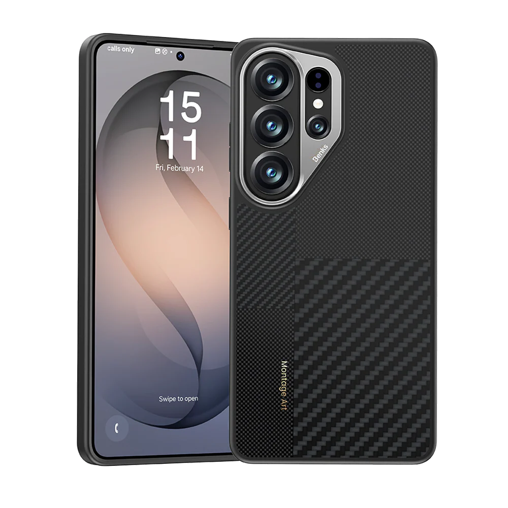 картинка Чехол Benks Montage ArmorPro Case built with Kevlar для Samsung Galaxy S26 Ultra, черный кевлар (600D+1500D) от магазина КомпьютерЦентр