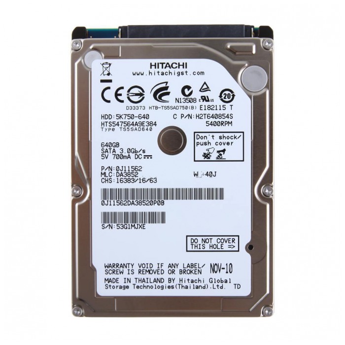 картинка Жесткий диск Hitachi 640Gb GST Travelstar 5K750 HT0J11562 2.5″ 5400rpm (HTS547564A9E384) от магазина КомпьютерЦентр