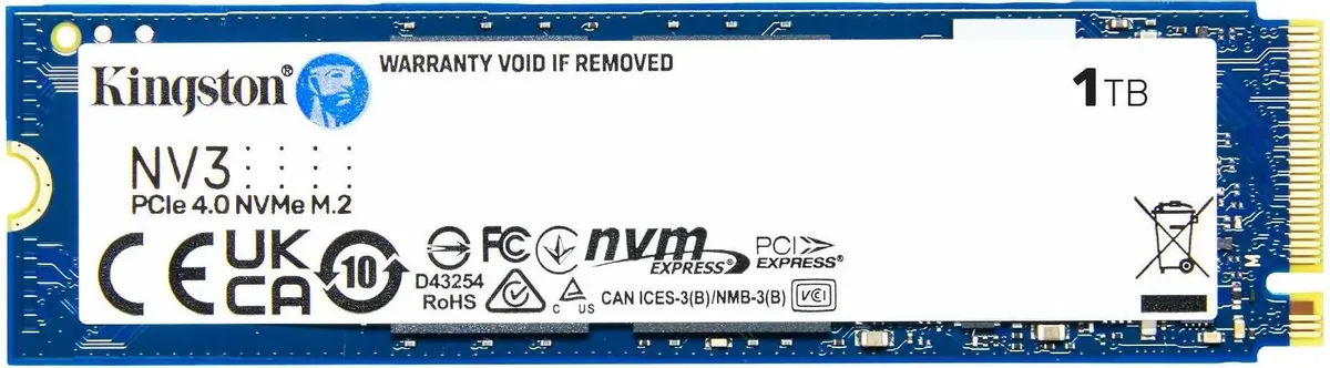 картинка SSD накопитель 1Tb Kingston NV3 PCI-Ex4 Gen4 6000/ 4000 MB/ s M.2 2280 (SNV3S/ 1000G) от магазина КомпьютерЦентр
