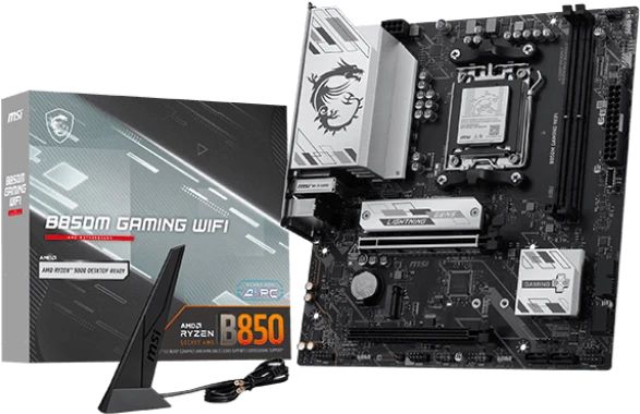картинка Материнская плата MSI B850M GAMING WIFI, AM5, AMD B850, 2xDDR5, mATX от магазина КомпьютерЦентр