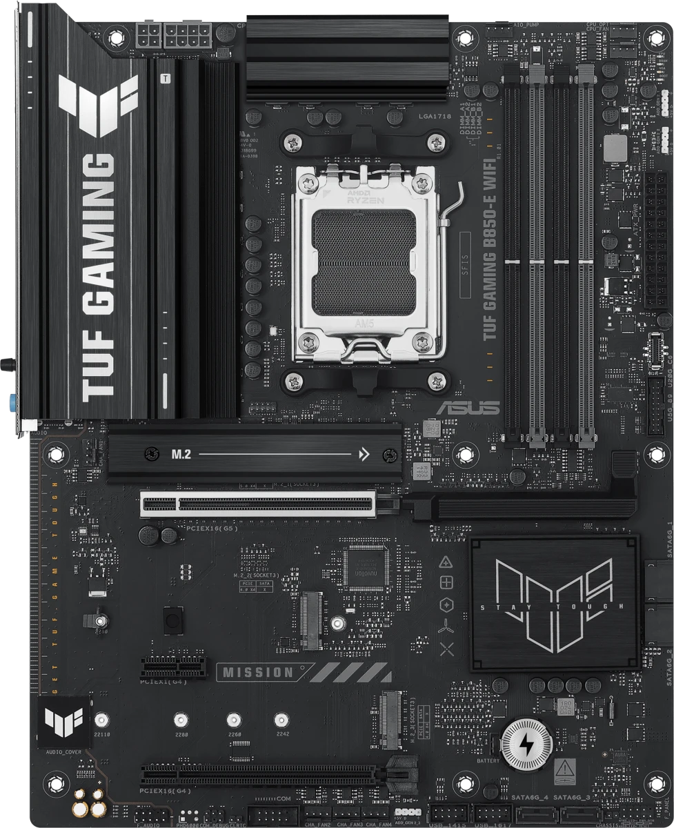 картинка Материнская плата ASUS TUF GAMING B850-E WIFI, AM5, B850, 4*DDR5, ATX от магазина КомпьютерЦентр