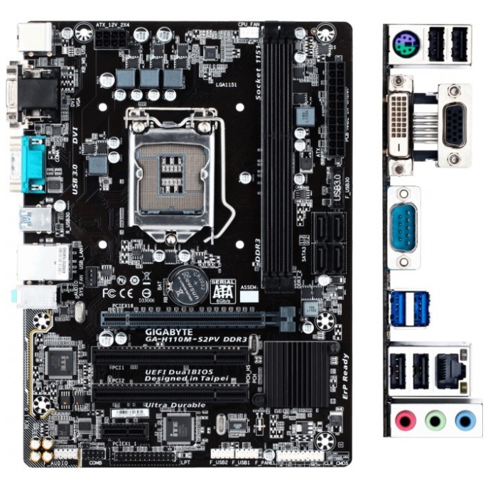 картинка Материнская плата Gigabyte GA-H110M-S2PV DDR3 (GA-H110M-S2PV DDR3) от магазина КомпьютерЦентр