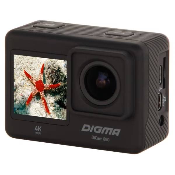 картинка Экшн-камера Digma DiCam 880, 16 Мп, Wi-Fi, подводный бокс, черный от магазина КомпьютерЦентр