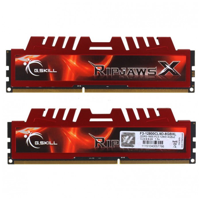 картинка Набор модулей памяти G.Skill DIMM DDR3 8Gb (2 x 4Gb) PC3-12800 1600MHz Ripjaws X (F3-12800CL9D-8GBXL) от магазина КомпьютерЦентр