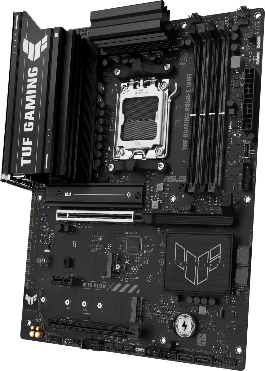 картинка Материнская плата ASUS TUF GAMING B850-E WIFI, AM5, B850, 4*DDR5, ATX от магазина КомпьютерЦентр