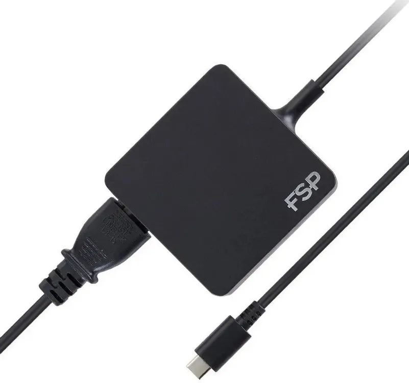 картинка Адаптер питания FSP NB C 65W (FSP065-A1BR3) AC-DC 65W Adapter, Вход C6 (для ноутбучного кабеля), Кабель 1000мм, Выход USB Type-C, 5V/ 9V/ 12V/ 15V/ 20V от магазина КомпьютерЦентр
